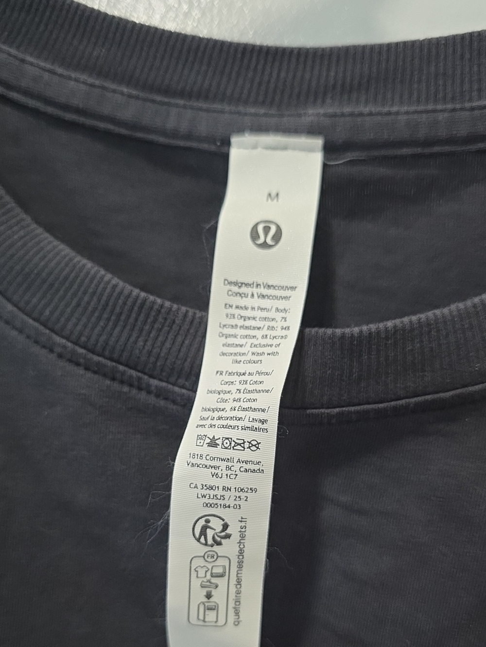 lululemon athletica Men’s Crewneck Tee - Charcoal Black